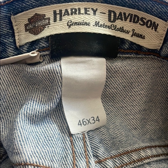 Harley-Davidson Blue Bootcut Jeans Classic Style - Picture 3 of 7
